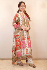 Ravishing Multi Color Chinon Silk Digital Print Straight Salwar Suit